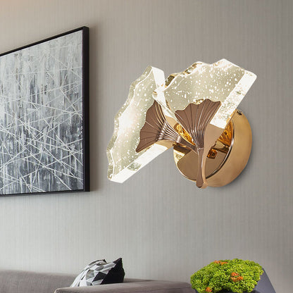 Rynx | Ginkgo Bedroom Wall Sconces Light Vintage Bubble Crystal 1/2 Heads Gold LED Wall Lighting in Warm/White Light