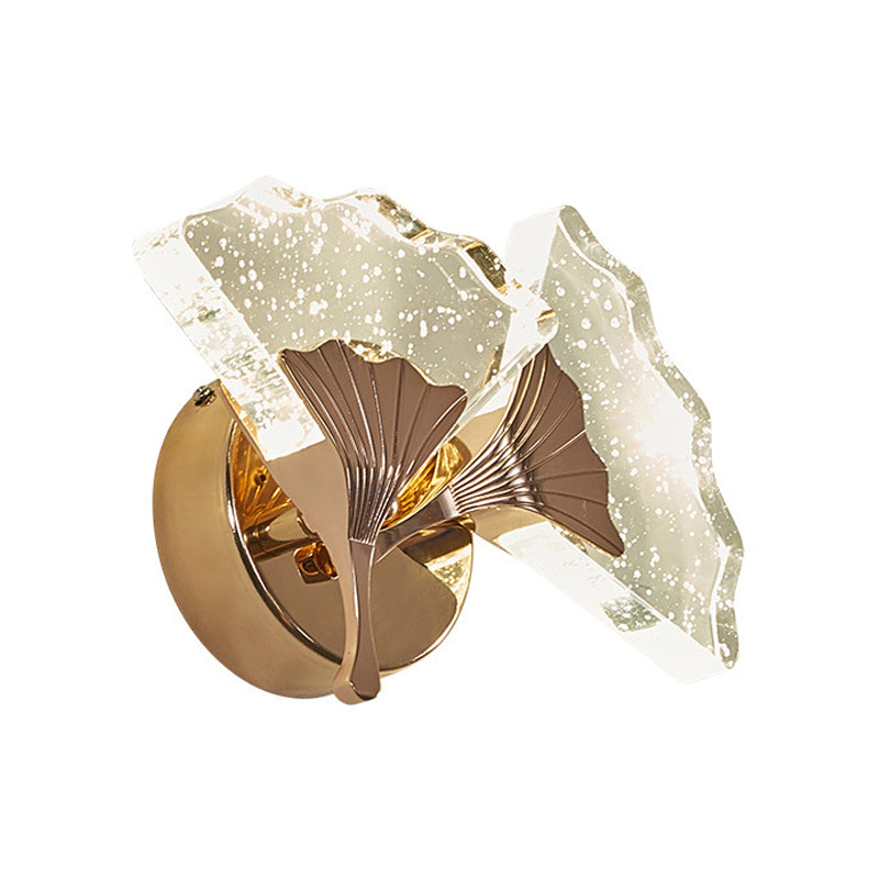 Rynx | Ginkgo Bedroom Wall Sconces Light Vintage Bubble Crystal 1/2 Heads Gold LED Wall Lighting in Warm/White Light