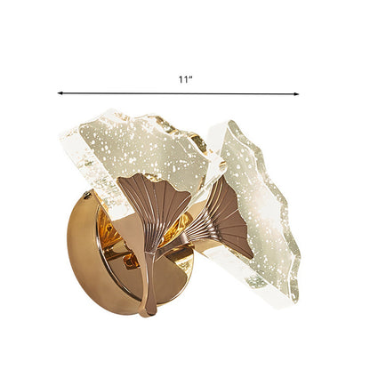 Rynx | Ginkgo Bedroom Wall Sconces Light Vintage Bubble Crystal 1/2 Heads Gold LED Wall Lighting in Warm/White Light