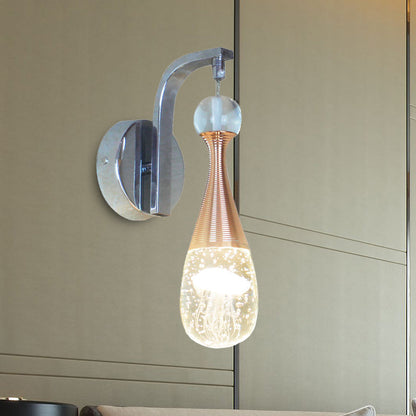 Rynx | Chrome LED Wall Light Lighting Traditionalism Bubble Crystal Drop Wall Light in Warm/White Light