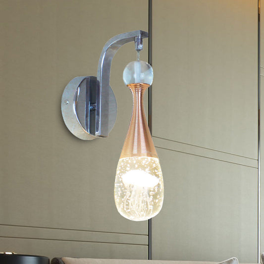 Rynx | Chrome LED Wall Light Lighting Traditionalism Bubble Crystal Drop Wall Light in Warm/White Light