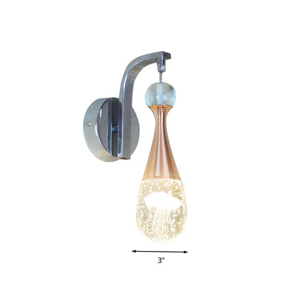 Rynx | Chrome LED Wall Light Lighting Traditionalism Bubble Crystal Drop Wall Light in Warm/White Light