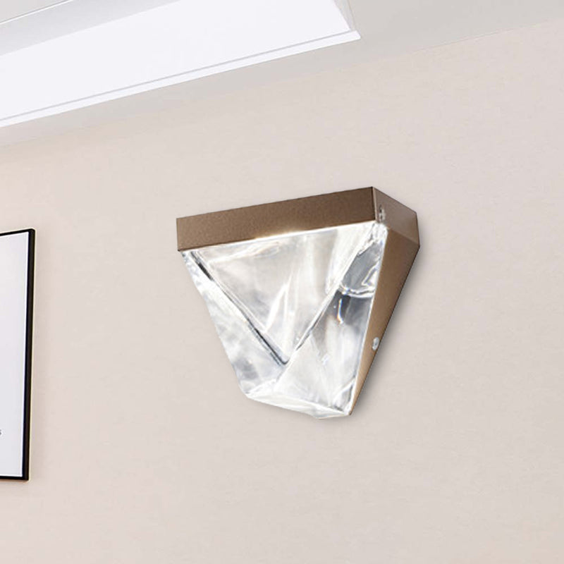 Rynx | LED Crystal Wall Light Minimalism Black/Gold Triangle Living Room Wall Mount Lighting
