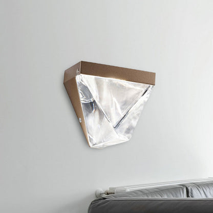 Rynx | LED Crystal Wall Light Minimalism Black/Gold Triangle Living Room Wall Mount Lighting