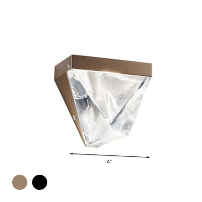 Rynx | LED Crystal Wall Light Minimalism Black/Gold Triangle Living Room Wall Mount Lighting