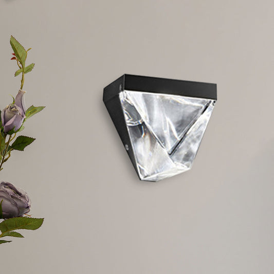 Rynx | LED Crystal Wall Light Minimalism Black/Gold Triangle Living Room Wall Mount Lighting