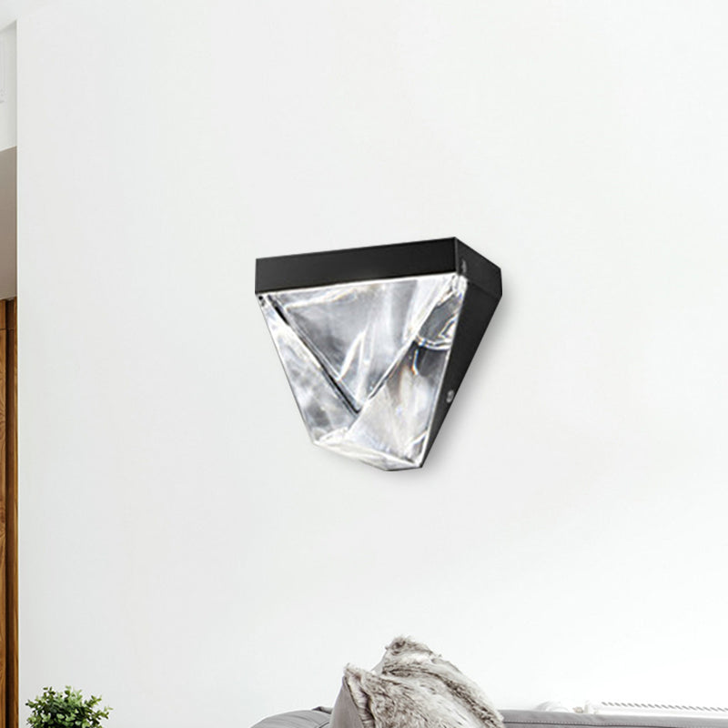 Rynx | LED Crystal Wall Light Minimalism Black/Gold Triangle Living Room Wall Mount Lighting