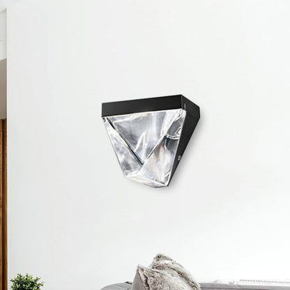 Rynx | LED Crystal Wall Light Minimalism Black/Gold Triangle Living Room Wall Mount Lighting