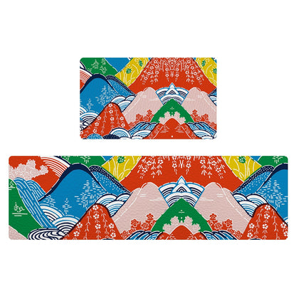 Rynx | Colorful Mountains PVC Leather Kitchen Mat