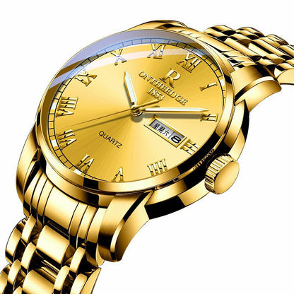 Rynx | Men's Three Hand Business Steel Watch Quartz Watch
