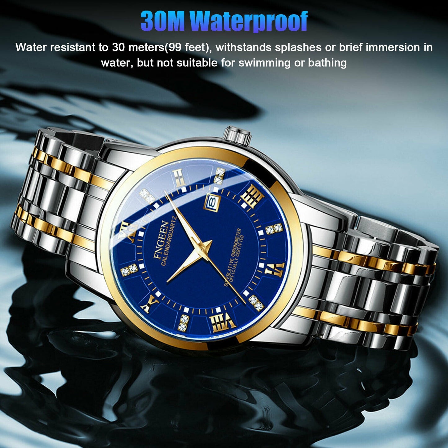 Rynx | Stainless Steel Watch For MEN Quartz Luminous Classic Watches For Dad Elder