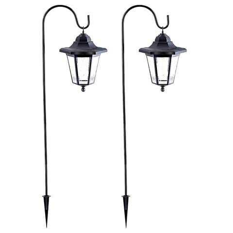 Rynx | Maggift 37.8&quot; Solar Garden Light - Cold White Hanging Lantern with 2 Sheep Rods, 2 Pack