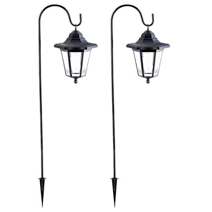 Rynx | Maggift 37.8&quot; Solar Garden Light - Cold White Hanging Lantern with 2 Sheep Rods, 2 Pack