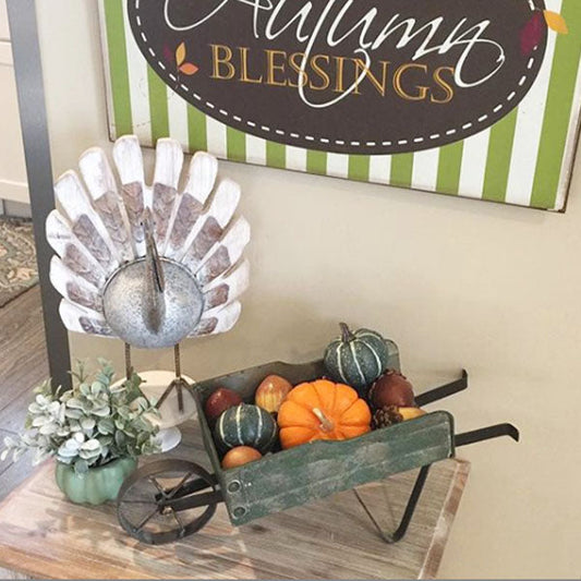 Rynx | Vintage Green Wheelbarrow Decor