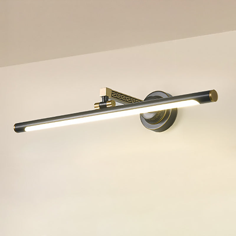 Rynx | LED Metal Makeup Lamp Classic Black Extended Bathroom Wall Light Lighting Object in Natural Light, 14"/18"/23" W