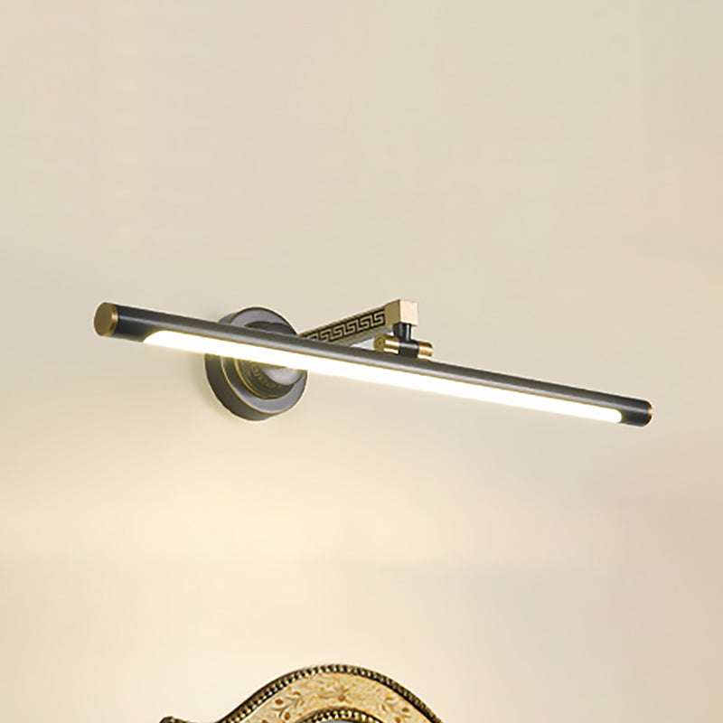 Rynx | LED Metal Makeup Lamp Classic Black Extended Bathroom Wall Light Lighting Object in Natural Light, 14"/18"/23" W