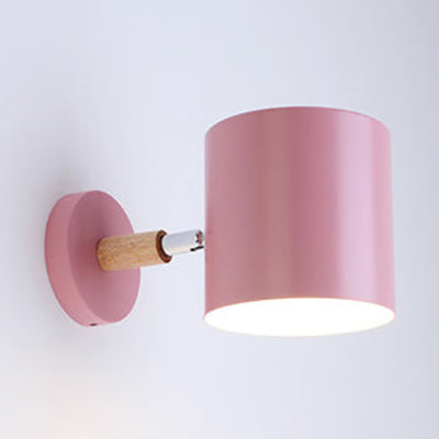 Rynx | Modern Style Cylinder Wall Lamp Metal 1 Head Wall Light for Children's Room Hallway