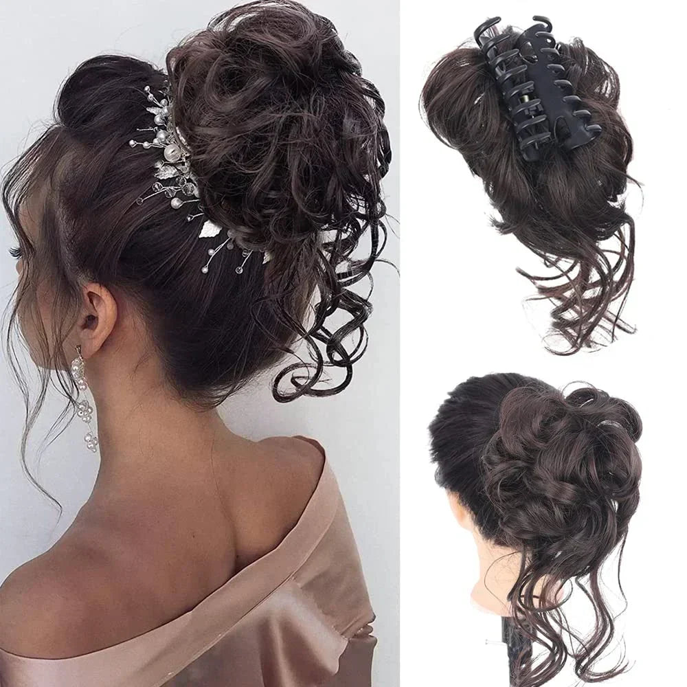 RYNX | Curlybun: Instant Curled Bun Hair Clip Dark brown