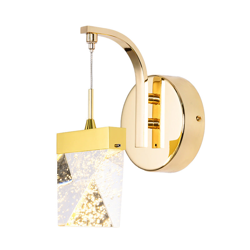 Rynx | Geometric Living Room Wall Light Vintage Bubble Crystal LED Gold Wall Lighting Fixture for Bedroom