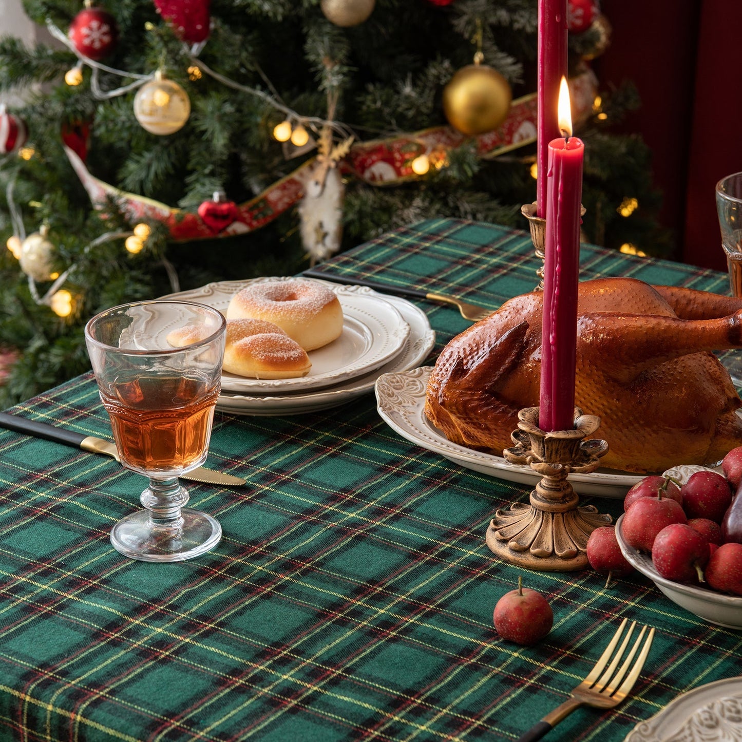 Rynx | Christmas Party Traditional Scottish Check Pattern Tablecloth