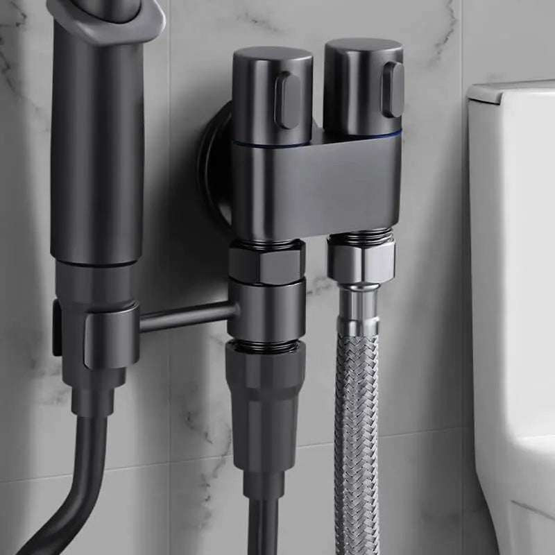 Rynx | Double control valve made of brass – Water supply with matte black finish