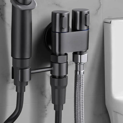 Rynx | Double control valve made of brass – Water supply with matte black finish