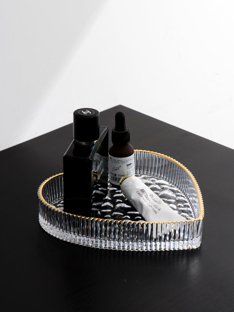 Rynx | Nordic Phnom Penh heart-shaped glass plate dessert plate fruit plate aromatherapy tray storage plate jewelry plate plate
