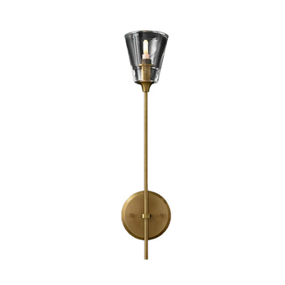 Rynx | Cone-Shaped Bathroom Wall Light Retro Clear Glass 1/2 Light Black/Brass LED Wall Mount Lighting
