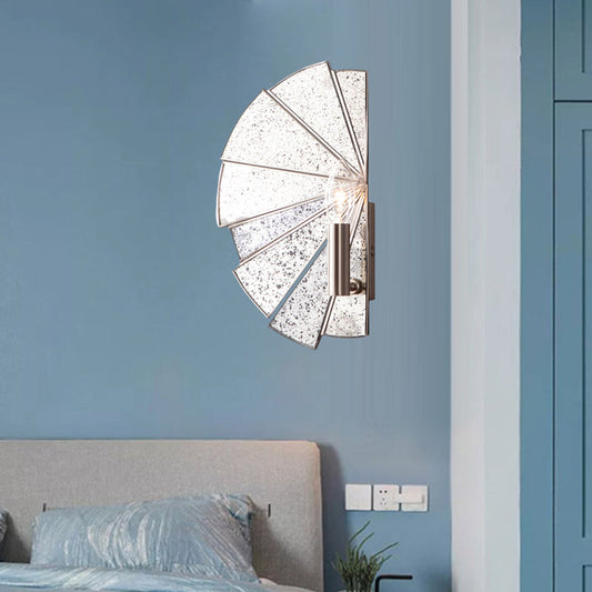 Rynx | Candle Holder Living Room Wall Lamp Traditional Style Metallic 1 Light Silver Wall Lamp