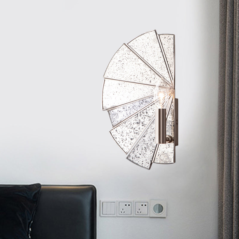 Rynx | Candle Holder Living Room Wall Lamp Traditional Style Metallic 1 Light Silver Wall Lamp