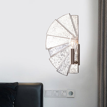 Rynx | Candle Holder Living Room Wall Lamp Traditional Style Metallic 1 Light Silver Wall Lamp