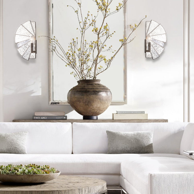 Rynx | Candle Holder Living Room Wall Lamp Traditional Style Metallic 1 Light Silver Wall Lamp