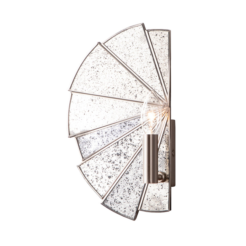 Rynx | Candle Holder Living Room Wall Lamp Traditional Style Metallic 1 Light Silver Wall Lamp