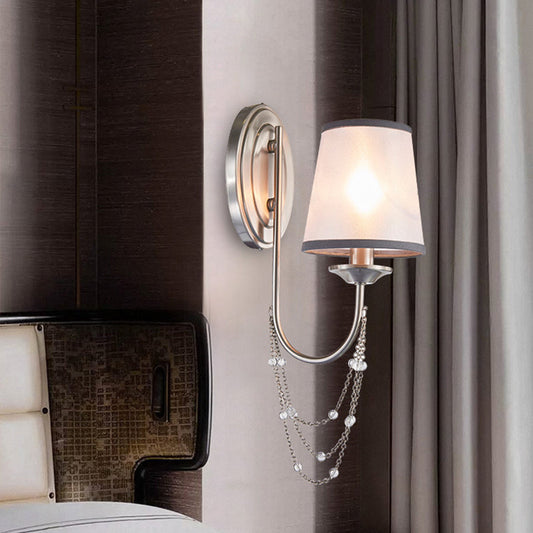 Rynx | Crystal chrome wall-mounted light conical 1/2 bulbs traditional wall lamp lighting for bedroom