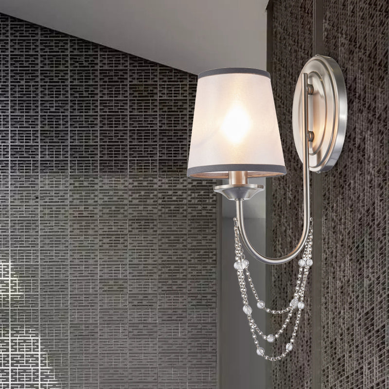 Rynx | Crystal chrome wall-mounted light conical 1/2 bulbs traditional wall lamp lighting for bedroom