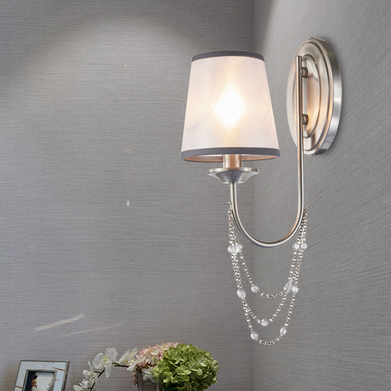 Rynx | Crystal chrome wall-mounted light conical 1/2 bulbs traditional wall lamp lighting for bedroom