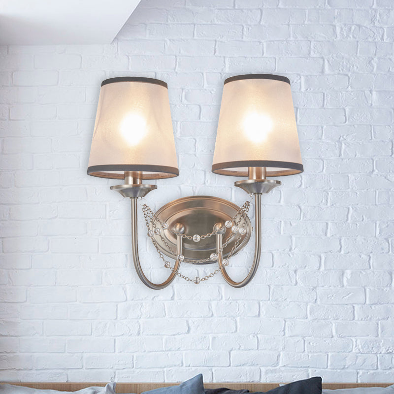 Rynx | Crystal chrome wall-mounted light conical 1/2 bulbs traditional wall lamp lighting for bedroom