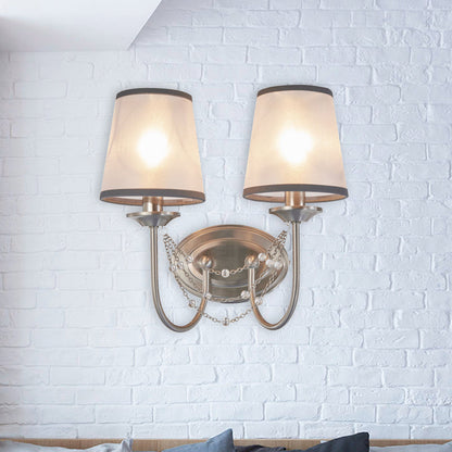 Rynx | Crystal chrome wall-mounted light conical 1/2 bulbs traditional wall lamp lighting for bedroom