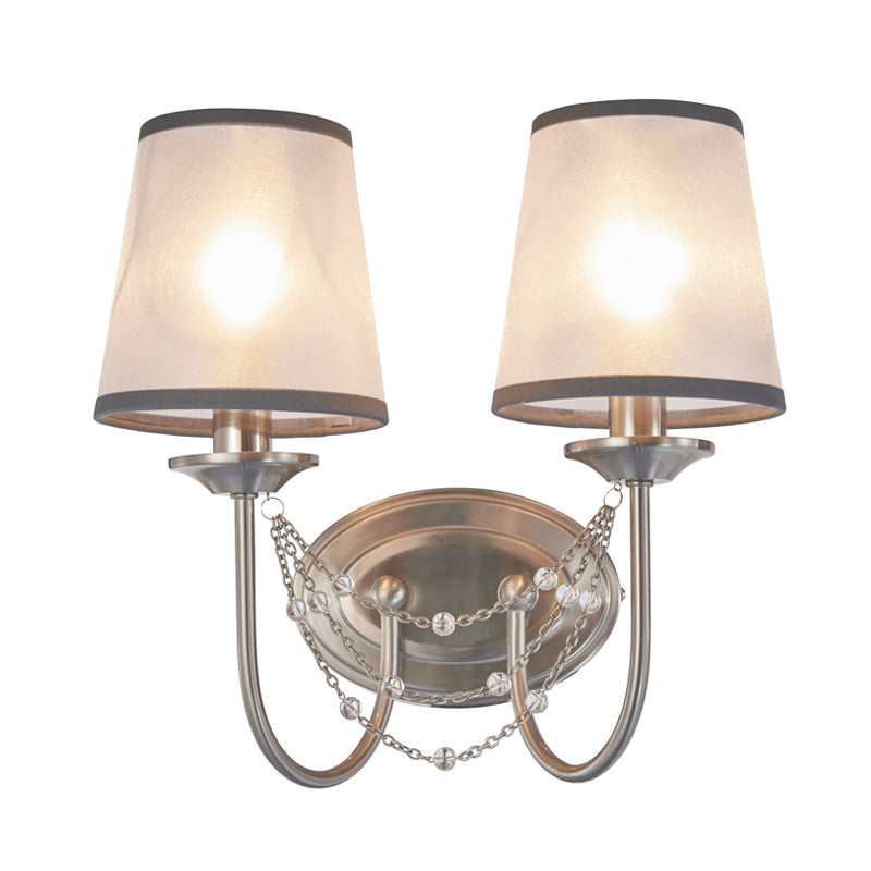 Rynx | Crystal chrome wall-mounted light conical 1/2 bulbs traditional wall lamp lighting for bedroom