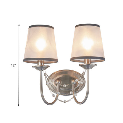 Rynx | Crystal chrome wall-mounted light conical 1/2 bulbs traditional wall lamp lighting for bedroom