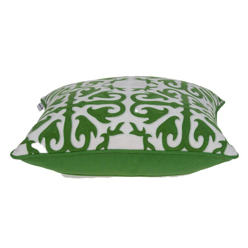 Rynx | Traditional Green and White Accent Pillow 20"x20"