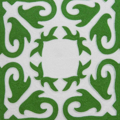 Rynx | Traditional Green and White Accent Pillow 20"x20"