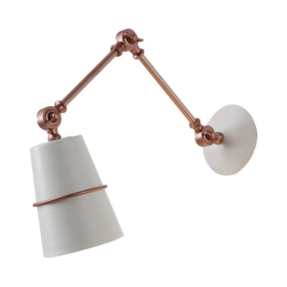 Rynx | Metallic Conical Wall Light Modernist 1 Head Wall Mounted Lamp in White/Black with Adjustable Arm