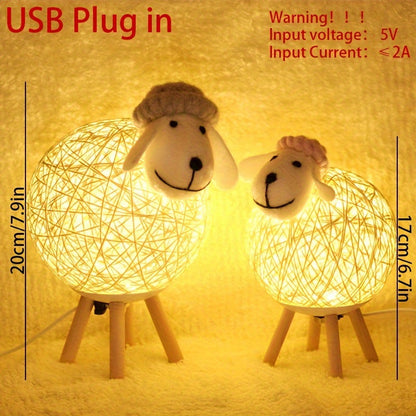 Rynx | SheepGlow - Charming Sheep-shaped USB Night Light, Dimmable and Adjustable