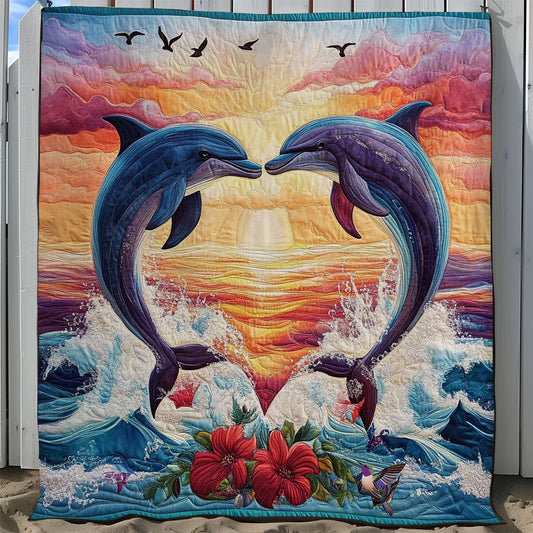 Rynx | Heart Sunset Dolphin Quilt