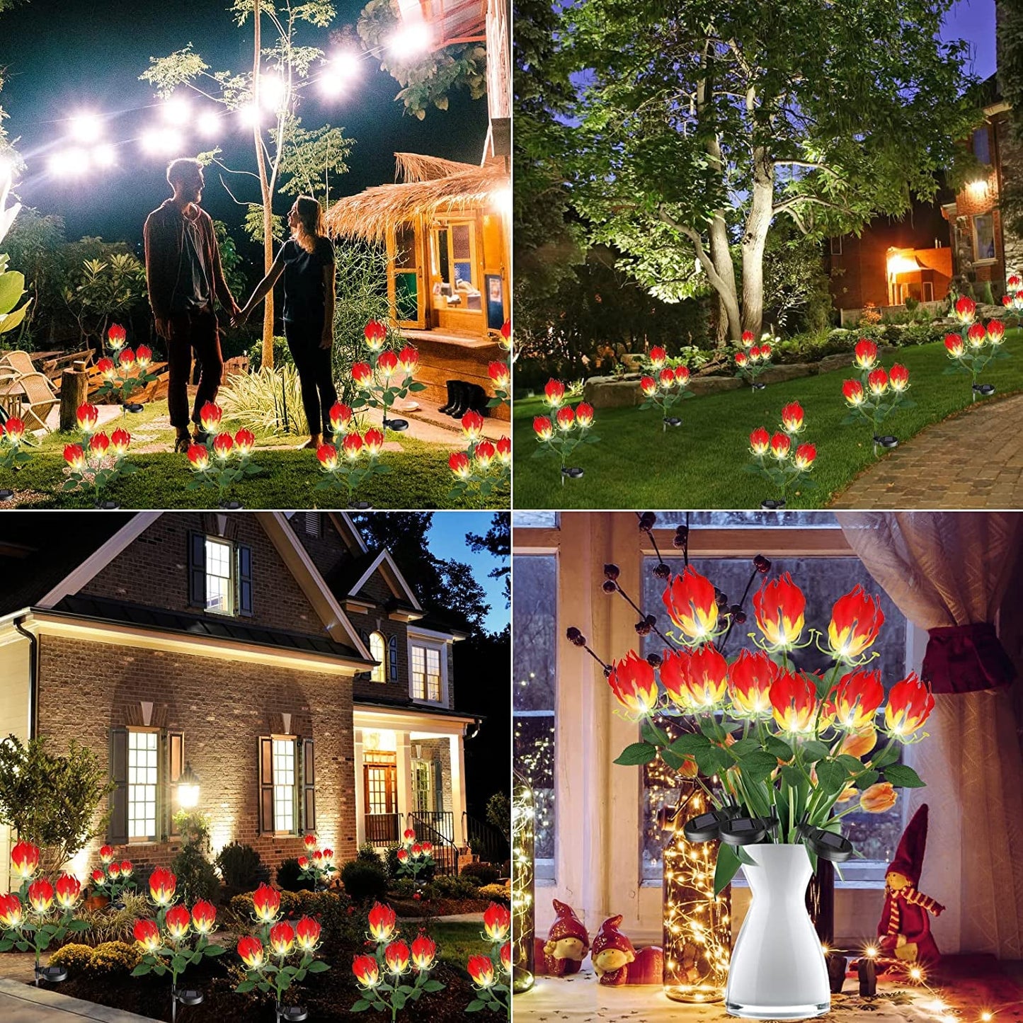 Rynx | Solhage Light, Latest Version Garland Lily Sunflower Light Outdoor Solar Powered Stake Decorative Lights for Garden, Pathway, Patio, Front Yard Outdoor Decoration