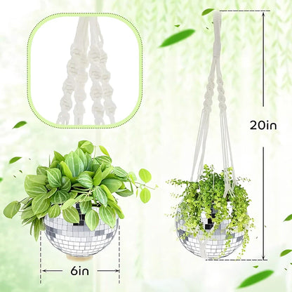 Rynx | Decorative Silver Disco Ball Hanging Planter Box