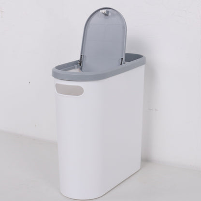 Rynx | 1pc Bathroom Trash Can - Household Creative Gap Waste Bin, Press Type with Lid, 2.64gal Capacity, Simple Paper Basket, Home Essential Cleaning Supply
