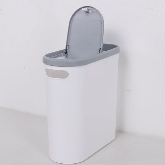 Rynx | 1pc Bathroom Trash Can - Household Creative Gap Waste Bin, Press Type with Lid, 2.64gal Capacity, Simple Paper Basket, Home Essential Cleaning Supply