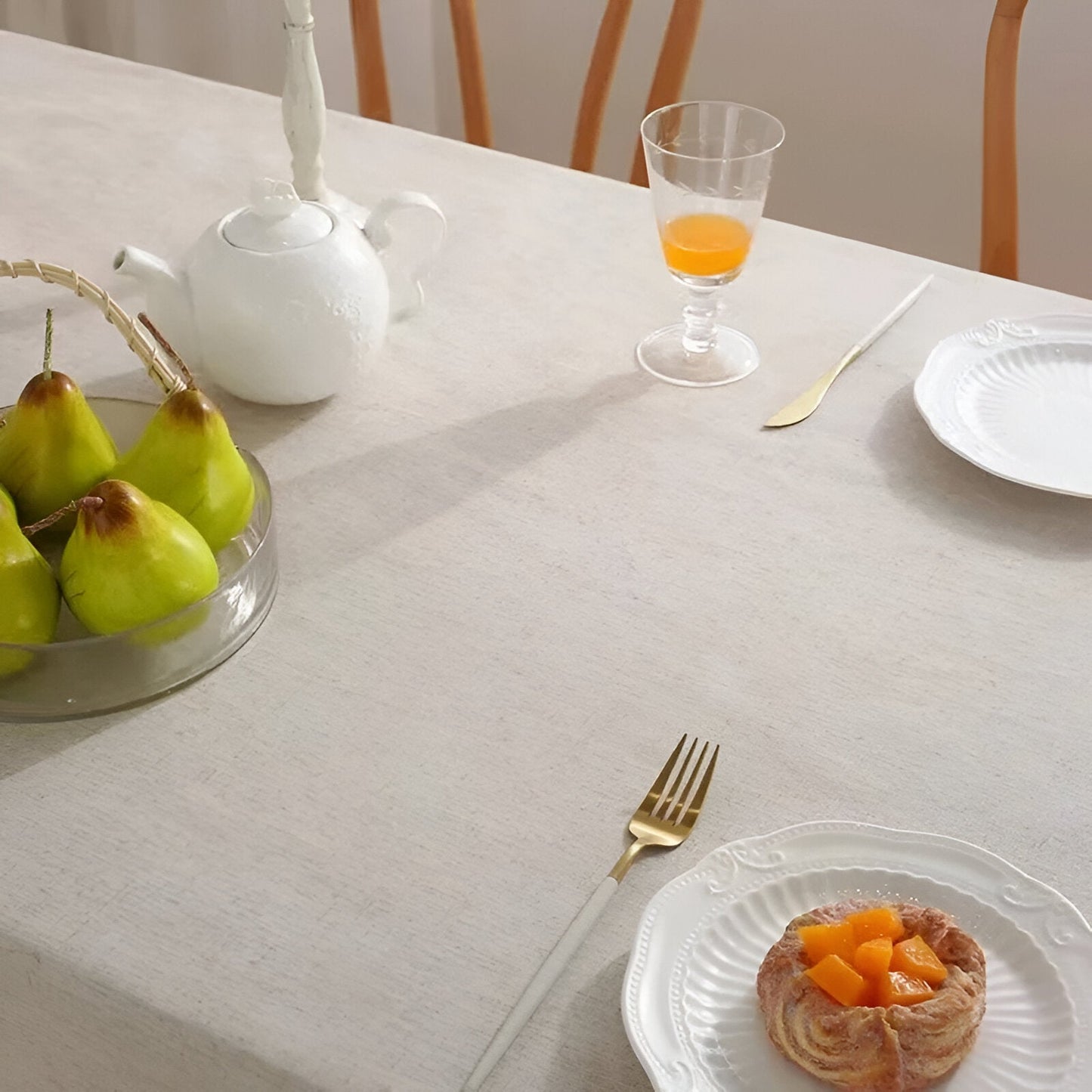 Rynx | Linen Cotton Washable Tablecloth – Elegant Linen Fabric for Weddings, Home Parties and Dinner Banquets